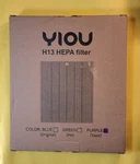 3-IN-1 True H13 Hepa Purple Filter For Yiou Air Purifier P1802. Fixed Price $10.00.