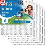 24X25X1 Air Filter Merv 8 Electrostatically Charged Hvac Dust Pollen Pet Dander. Fixed Price $80.99.
