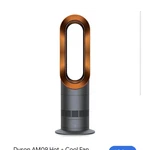 Dyson AM09 Hot + Cool Tower Fan Heater Gray/copper Oscillation Timer Remote. Fixed Price $250.00.
