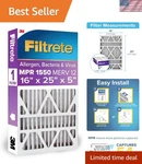 Filtrete 1550 16X25X5 Air Filter - Captures Allergens & Improves Quality. Fixed Price $118.99.