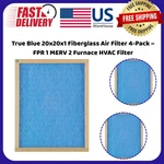 True Blue 20X20X1 Fiberglass Air Filter 4-PACK Fpr Merv Furnace Hvac. Fixed Price $11.80.
