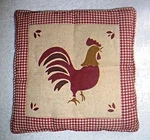Hot Pad Rooster Design Red & Cream Check Spice Scented 9" By New. Fixed Price $9.59.