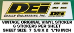 Design Engineering Inc. Original Decal Sheet - 6 Qty Stickers Per. Fixed Price $5.10.