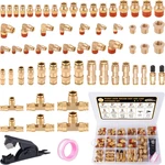 64 Pcs Brass Dot Air Line Fittings Kit Push Lock & Quick Connect Npt Th. Fixed Price $130.75.