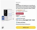 Levoit Oasismist 450S Smart Humidifier LUH-0451S-WUS Brand New 4.5L. Fixed Price $55.00.