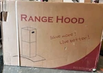 Akdy Inch Island Range Hood Stainless Steel W/ Tempered Glass RH0300 (dented). Fixed Price $260.00.