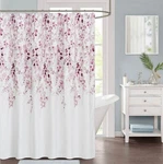 Spring Home Pink Flower Fabric Shower Curtain. Fixed Price $19.99.