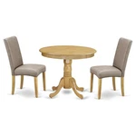 East West Furniture Antique 3-PIECE Wood Dining Set Oak/dark Khaki. Fixed Price $421.74.