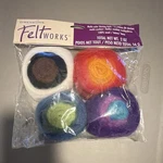 Dimensions Feltworks 72-73635 Multi-color Wool Roving Rolls 2OZ Pack For Felting. Fixed Price $9.99.
