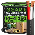 Gearit 14AWG 4-CONDUCTOR Speaker Wire CL3 Direct Burial 250FT Black. Fixed Price $195.00.