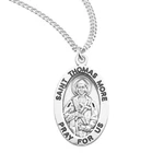 Patron Saint Thomas More Oval Sterling Silver Medal Pendant Necklace, 20" Chain. Fixed Price $69.24.
