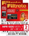 Pack Filtrete 20X25X4, Furnace Air Filter, Mpr 1000 Dp, Micro Allergen Def.. Fixed Price $40.88.