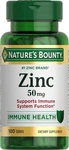 Nature Bounty Zinc 50MG Immune System, Skin, & 100 Count (pack Of 1). Fixed Price $14.76.
