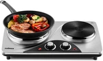 1800W Double Burner Electric Hot Plate With Adjustable Temp - Easy To Clean. Fixed Price $89.99.