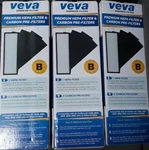 Lot Of 3 Veva Premium Hepa Replacement Plus 4 Carbon Pre-filters Size. Fixed Price $34.99.