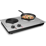 Double Hot Plate Stainless Steel 1800W Portable Electric Cooktop Easy Clean. Fixed Price $116.99.