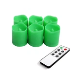 Ecogecko Indoor/outdoor Remote Controlled Votive Flameless Candles, Green. Fixed Price $16.99.