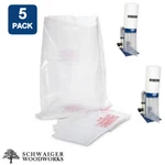 (5) Plastic Dust Collector Lower Bags For Rikon Model # 60-150 & 60-200, 60-902. Fixed Price $27.99.