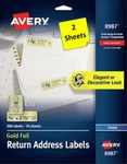 2 Sheets Avery 8987 3/4 X 1/4 Gold Foil Return Address Labels Inkjet. Fixed Price $7.75.
