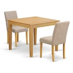East West Furniture Oxford 3-PIECE Wood Dining Set With Fabric Seat Oak. Fixed Price $396.96.